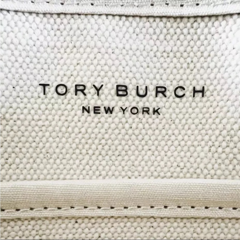 Tory Burch White Canvas Tote Bag - Picture 2 of 6